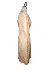 1960s Joan Lee of New York Pale Gold Lace Vintage Wiggle Dress Size S
