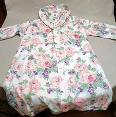 VTG Dorothy Draper Princess Grace Rose Bamboo Cotton Robe Housecoat OS