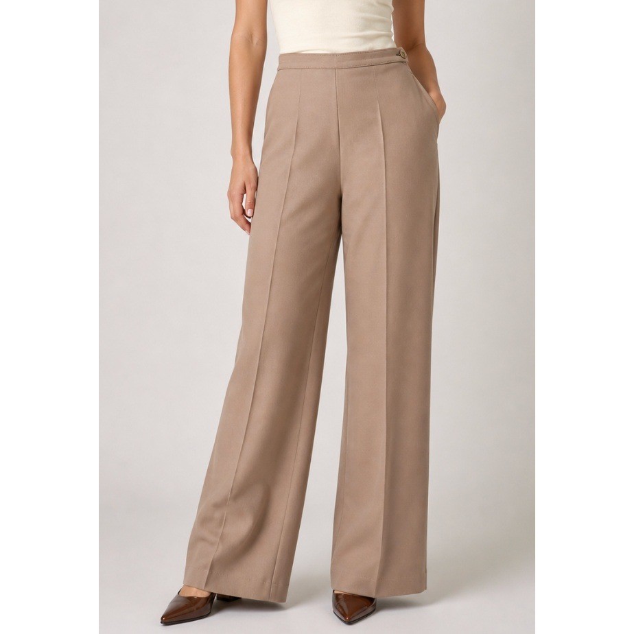 Vntg Levi Strauss & Co Womens High Waisted Straight Leg Trousers Taupe 10 70’s