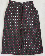 Vintage Woman’s Skirt 100% Wool Home Sewn 1960’s Grey with Red/White Pattern