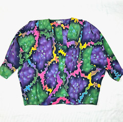 Chantik 100% Silk Loose Blazer Womens One Size Made In Katmandu Nepal Vintage