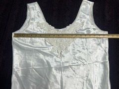 Vintage Escapades Satin Camisole Slip Top Medium Ivory Lace Made USA