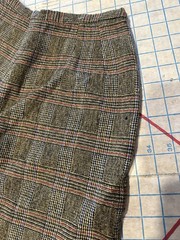Vintage 1950s Nylon Wool Pants Women’s Tailored High Waist Glen Check Plaid