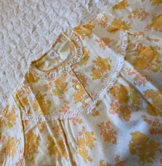 VTG NOS 70’s Flannelette Long Nightgown Floral Sleepwear CottageCore Lace Size M