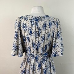 vintage silk 70s polka dot babydoll dress | empire waist kimono sleeve