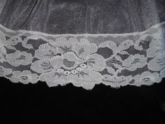 Gorgeous! VTG 50s/60s Sheer Shimmer Caplet/Shawl Lace Trim Lingerie One Sz S,M,L