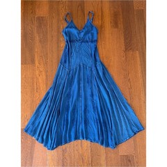 Vintage Y2K Maxi Dress Indigo Blue Fairy Made in India size L