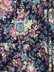 Vintage cottagecore prairie Dress Blue pink Sz 11 Floral Fairy Boho Coquette