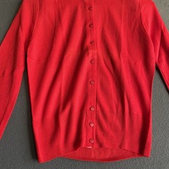 Vintage Cardigan Women’s Size S Red 1950s 100% Acrylic Fibre V-Neck Button Front