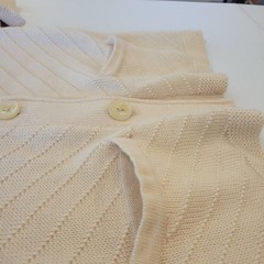 Vintage Norma Della Legge Wool Cardigan Sweater Cream Button Front Size Medium