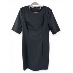 Vintage Y2K Stile Benetton Classic Black Sheath Dress – Short Sleeve – Size M