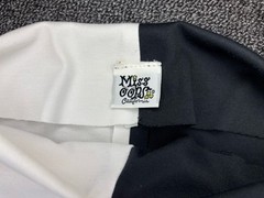 Vintage Miss Oops California Color Block Dress Black White Split Tone Mod 70s 80