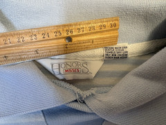 Vintage 90s Honors Misses Light Blue White Stripe Long Sleeve Collar Women’s L
