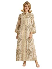 Vintage Mod Novelty Print Nyon Lounge Hostess Gown