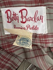 VTG 1950s BETTY BARCLAY SHERBET-PLAID Sundress Junior Petite Sz 5 Green Red NWT