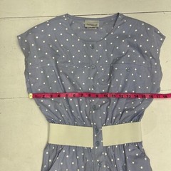 Vintage Nordstrom Petite Focus Blue White Polka Dot Cotton Jumpsuit Womens Sz 4