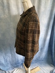 VTG Sag Harbor Women’s 14 Petite Brown Plaid 90s Career Blazer Jacket F12072 14P