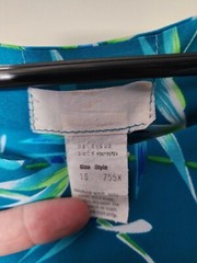 Vintage Hukilau Fashions Hawaiian Blue Muumuu Bamboo Print Maxi Dress Size 16