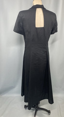 Vintage Dress SIZE LARGE 14 black goth NANCY JOHNSON 90s Y2K Ramie Cotton