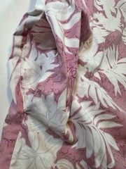#2483 Vintage Creations Hawaii Muumuu Dress Large Pink White Tropical Cotton USA