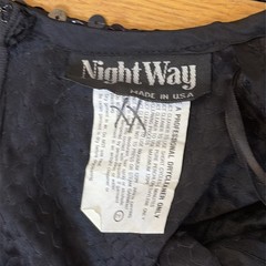 VTG 80s 90s Night Way Black Sequin Body Con Cocktail Party Midi Wrap Dress 6/S
