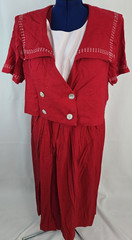 Vintage 80s 90s Positive Attitude women’s sailor inspired Red dress set size 12
