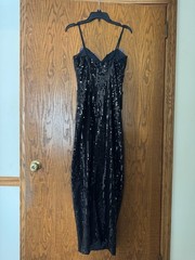 Vintage Alyce Designs Black Purple Sequin Prom/Formal Dress – Size 6 (Small)