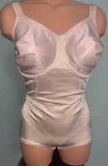 Vtg Glossy Stretch Satin Briefer Girdle All in One UW 36DD Bodysuit