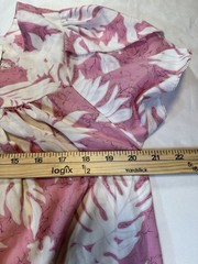 #2483 Vintage Creations Hawaii Muumuu Dress Large Pink White Tropical Cotton USA