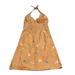 Vtg Surf Line Halter Dress Womens Size M Hawaiian Surf Print Hawaii Jams World