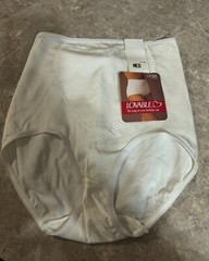 VINTAGE LOVABLE SECOND SKIN BRIEF PANTY WITH TUMMY PANEL ! MEDIUM WHITE