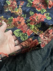 Vtg Victorias Secret Blue Bodysuit Sz Medium Floral Teddy Gold Label 90s