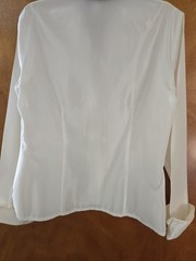 Silk Like Sz 8 Avant Garde Crystal Button Cocktail Party Cuffed Blouse-Canada