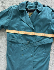 VTG London Fog All-Weather Trench Coat Women’s Sz 14 Classic Teal w/Wool Lining