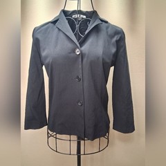 Vintage DVF Black Tailored Colin Jacket 3-Button Blazer Size 6 Made in USA