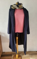 Vtg Women’s Wool Coat Trench Overcoat Size L UK14 US 10 VIP Petites