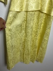 Vintage 1980s Peplum Dress Floral Design Slim Handmade Unsized MEASUREMENTS Desc