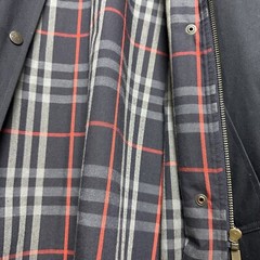BURBERRYS London Vintage Nova Check Blue Trench Coat Size 16L VTG ***Flaws***