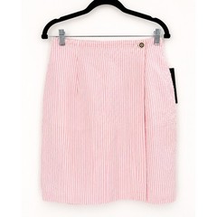 NWT Casablanca Wrap Skirt SZ 10 Pink Seersucker 90s VTG Preppy Coastal Resort