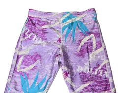 VTG 80s Dolfin Work Out Spandex Graphic LEGGINGS Multi Color Size L Stirrups NWT
