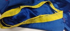20S 1930s Chinese Silk Pants 1920s Antique Embroidery Royal Blue High Waist