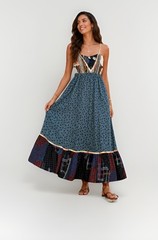 Vintage 1980 Koos Van Den Akker Patchwork Collage Cotton Dress