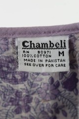 Vtg 70s Purple Floral India Dress Cotton Airy Chambeli Festival Bib Pakistan M