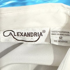 Vintage 80’s pleated front tuxedo style blouse by Alexandria