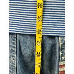 Courtside Vintage Blue White Striped Polo Shirt Short Sleeve Retro Size L