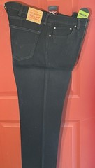 Levi Strauss & Co 505 Mens Black Denim Tapered Fit Jeans 42×32 (#R)