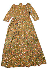 Vintage Prairie Dress Basque Waist 70s Homemade Psychedelic Floral Hippie Maxi