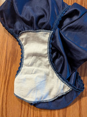 Vintage ASHLEY TAYLOR Navy Blue high rise granny panties nylon USA XL 8 brief