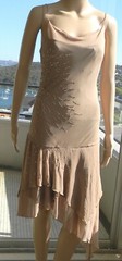 VINTAGE Seduce Cocktail Glamour Flirty Sexy Sheer Glitz Asymmetrical Dress