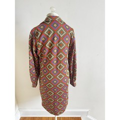 Vintage Disco Mod Dress Womens Size 12 Textured Geometric Hippie Groovy 60s 70s
